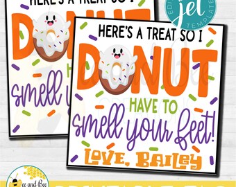 Halloween Gift tag - png, pdf and jpg files - Trick or Treat, Favor Tag, Party tags, Donut Tags