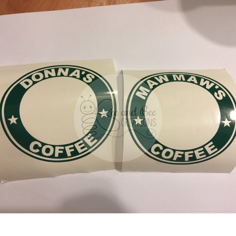 Personalized Starbucks ring decal vinyl sticker only image 5