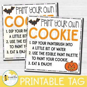 Paint Your Own Halloween Gift tag -PNG file - Halloween, Favors, Printable, Gifts