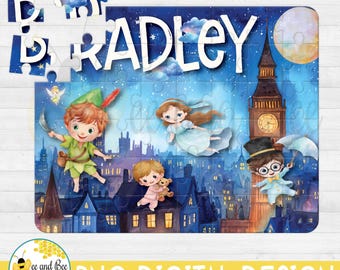 Peter Pan Puzzle PNG | 8.5x11 Printable Design | DIY Personalized Puzzle | Neverland Birthday | Digital Download