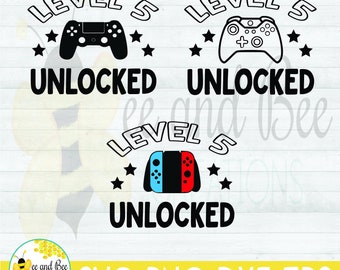 Nivel 5 Archivos svg, png, eps y dxf desbloqueados - Videojuegos - Cumpleaños - Diseños de juegos