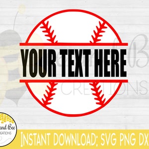 DESCARGA INSTANTÁNEA: Monograma de béisbol dividido: archivos svg, png, dxf y eps