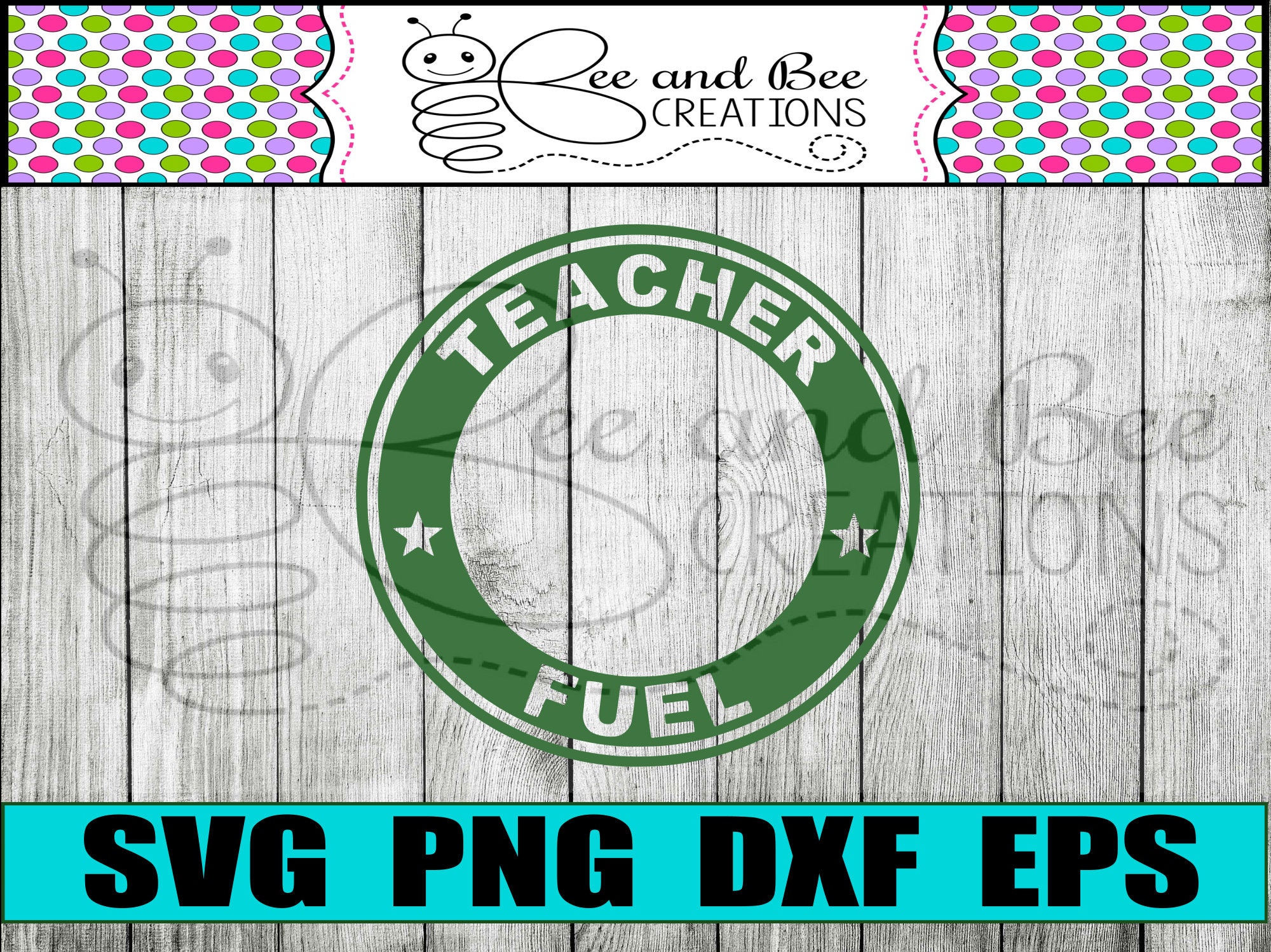 Download Teacher Fuel Starbucks Ring svg png dxf and eps files | Etsy