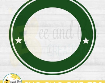 FILE DIGITALE: Anello Starbucks personalizzabile vuoto con stelle in formato svg, png, dxf ed eps.