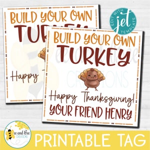 Thanksgiving-Geschenkanhänger - png, pdf und jpg Dateien - Favor Tag, Party Tags, Bauen Sie Ihren eigenen Truthahn, Machen Sie Ihren eigenen Truthahn, Verschlingen verschlingen