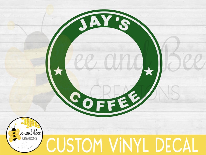 Personalized Starbucks ring decal vinyl sticker only image 3