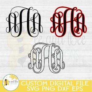 Custom Initial Vine Monogram Design - Personalize Your Style svg, png, eps and dxf files