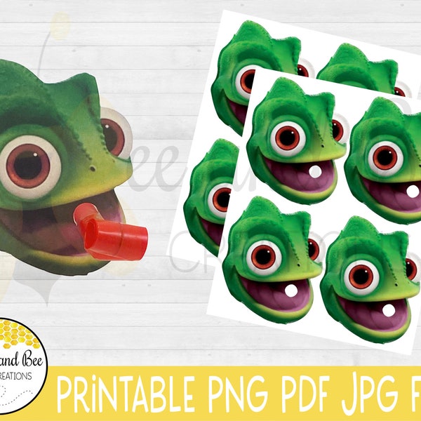 Tangled Pascal Party Blower printable png , pdf and jpg files / Birthday party favors