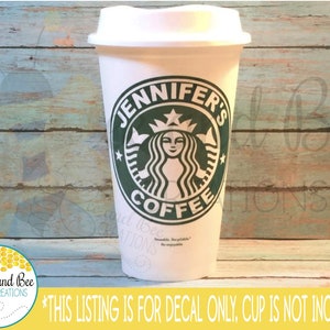 Personalized Starbucks ring decal vinyl sticker only image 6