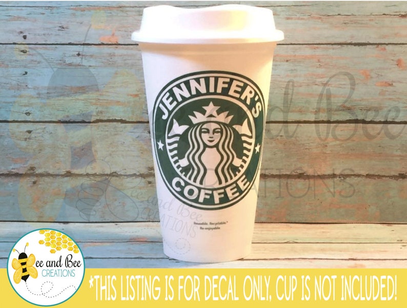 Personalized Starbucks ring decal vinyl sticker only image 6