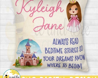 Princess Book Pillow PNG: Read Me A Story Sublimation Design (Digital Download)