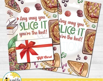 Pizza Gift Card Holder: Teacher Appreciation, Birthday (Digital Download)