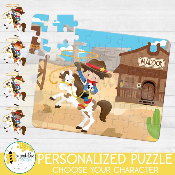 Western Puzzle - Custom Puzzle - Personalized Puzzle - Birthday Gifts, Cowboy, Cowgirl, Wild West, Horse, Personalized Gifts