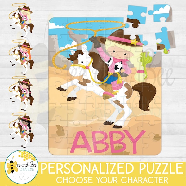 Western Puzzle - Custom Puzzle - Personalized Puzzle - Birthday Gifts, Cowboy, Cowgirl, Wild West, Horse, Personalized Gifts