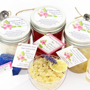 Sugaring Hair Removal Set: Oatmeal Mint & Lavender Lemon Sugar Scrubs