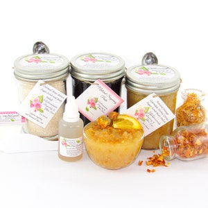 Sugaring Hair Removal Set, Oatmeal Scrub, Orange Calendula Sugar Scrub - thicker hair, Body Sugaring, natural sugaring, natural sugar scrub