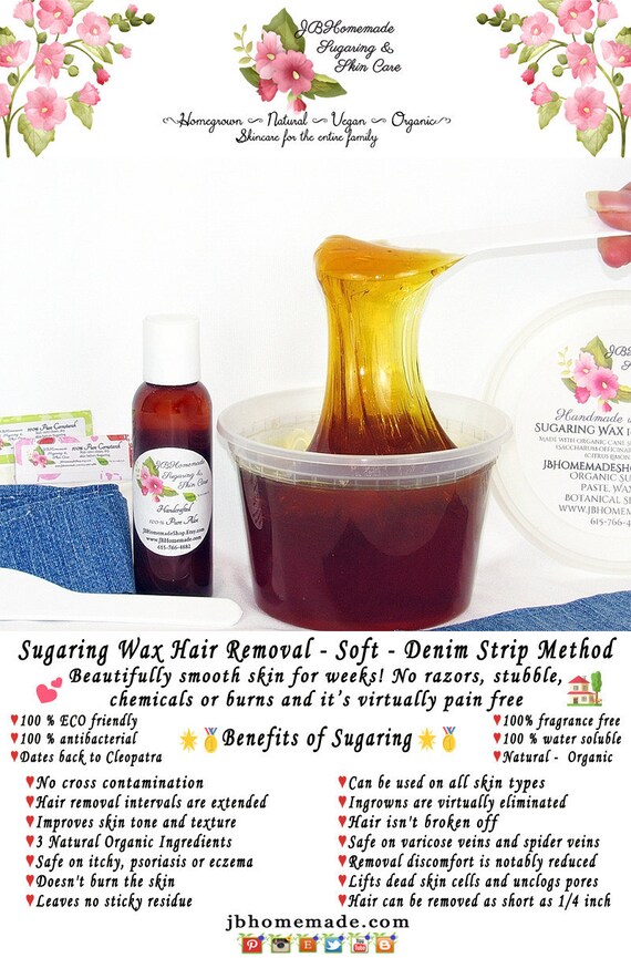 Sugaring Wax Natural Hair Removal Thinner Hair Body Etsy