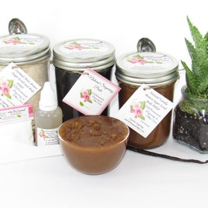 Sugaring Hair Removal Set, Oatmeal Scrub, Vanilla Aloe Brown Sugar Scrub - thicker hair, Body Sugar, natural sugaring, natural sugar scrub