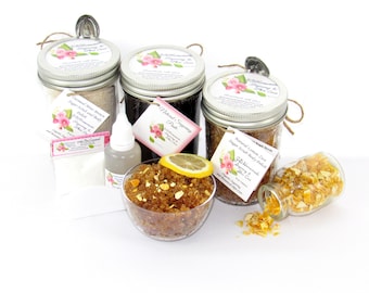 Sugaring Hair Removal Set: Lemon Zest & Oatmeal Sugar Scrubs