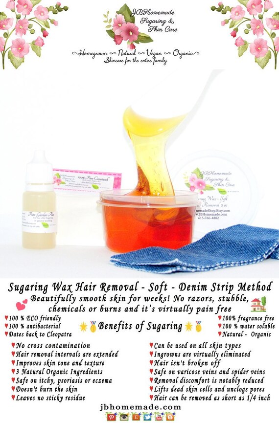 Sugaring Wax Natural Hair Removal Thinner Hair Body Etsy
