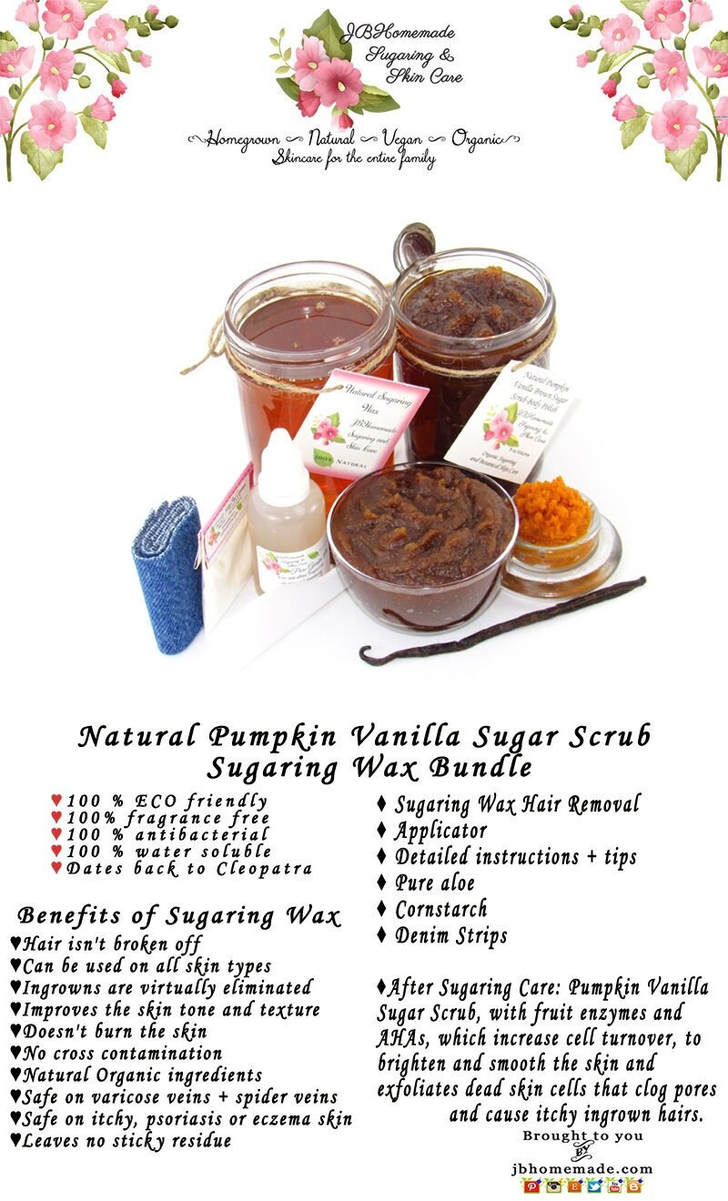 Sugaring Hair Removal Set With Pumpkin Brown Sugar Scrub Etsy