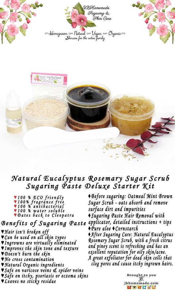 Sugaring Hair Removal Set Oatmeal Scrub Eucalyptus Rosemary - Etsy Sugaring Hair Removal Set Oatmeal Scrub Eucalyptus Rosemary - Etsy