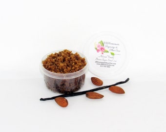 Natural Almond Vanilla Brown Sugar Scrub Body Polish 2 Oz Handmade Body scrub Chemical-free