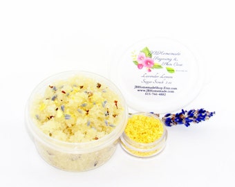 Lavender Lemon Sugar Scrub — Handmade Herbal Body Polish, 2 Oz