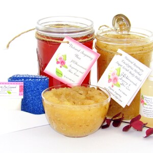 Sugaring Hair Removal Set: Eucalyptus Rosemary Sugar Scrub, Natural Body Sugar