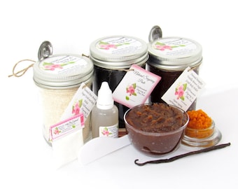 Sugaring Hair Removal Set: Oatmeal, Pumpkin Brown Sugar Scrubs