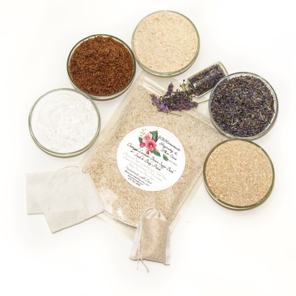 Herbal Lavender and Oatmeal Bath Soak with Tea Bags