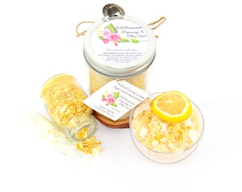 Coconut Lemon Sugar Scrub — Handmade Tropical Body Polish, 8 Oz