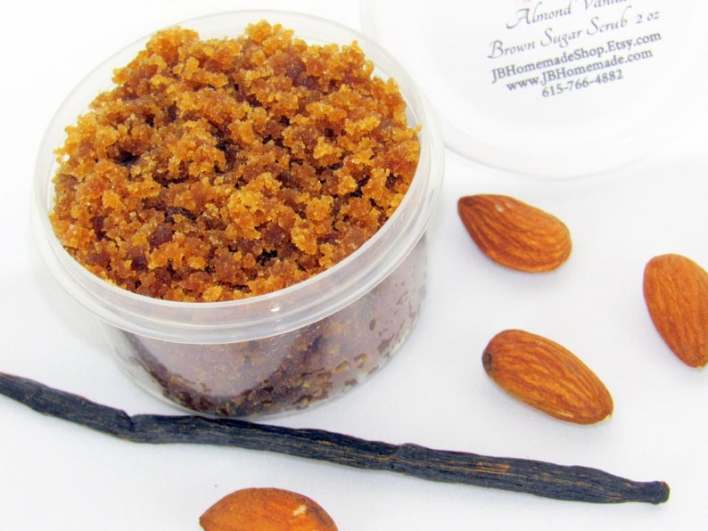 Natural Almond Vanilla Brown Sugar Scrub Body Polish 2 Oz Etsy