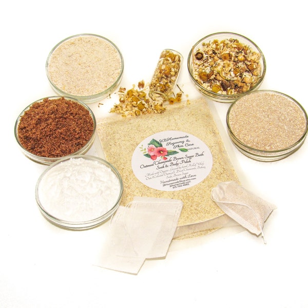 Herbal Chamomile and Oatmeal Bath Soak with Tea Bags