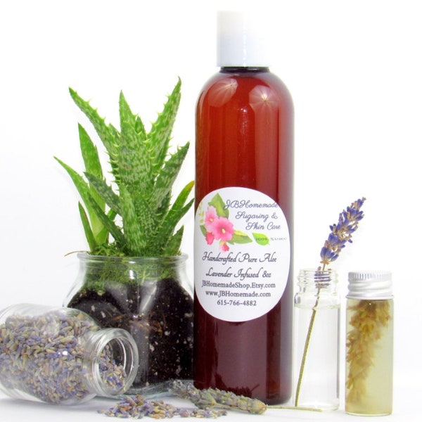 Soothe Your Skin with Lavender Infused Aloe Vera Gel - All-Natural Moisturizer for Sensitive Skin - Chemical-Free - Calming Lavender - 8 oz