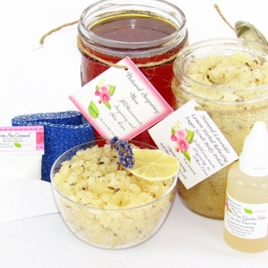 Sugaring Hair Removal Set: Lavender Lemon Sugar Scrub, Natural Body Sugar