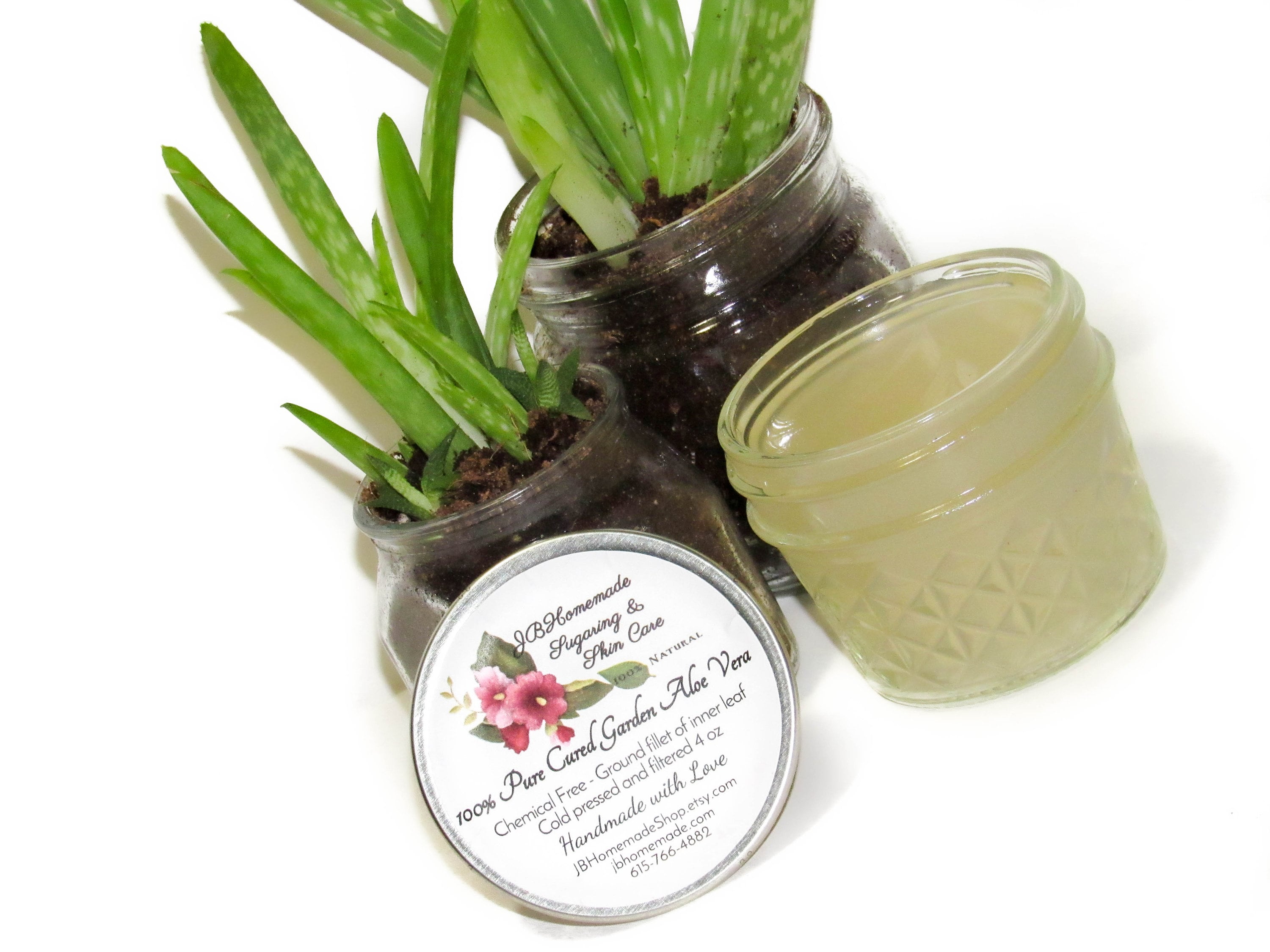 Handmade Pure Aloe Vera Elixir: Natural Skincare Toner (4 Oz Mason)