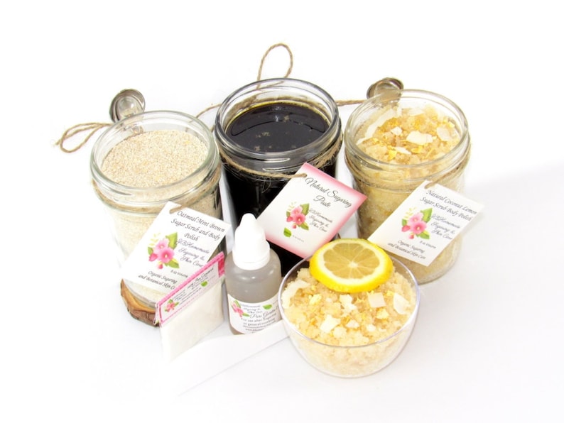 Sugaring Hair Removal Set Oatmeal Scrub Coconut Lemon Sugar Etsy