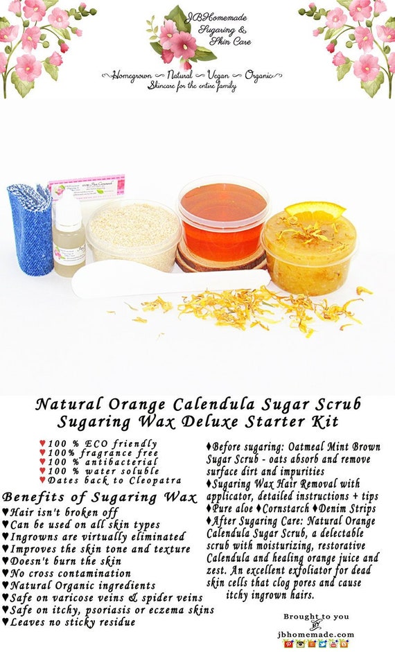 Sugaring Hair Removal Set Oatmeal Scrub Orange Calendula Etsy