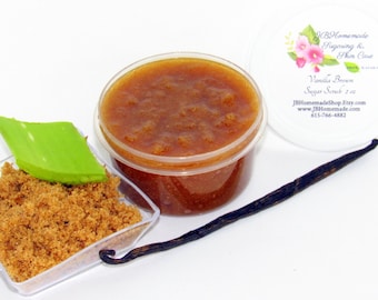 Natural Vanilla Aloe Vera Brown Sugar Scrub Body Polish 2 Oz Handmade Body scrub Chemical-free