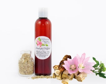 Handmade Pure Hollyhock Hydrosol Toner - All Natural Facial skin care made with Garden-Fresh Flower & Root Extracts Garden-to-Bottle - 8 oz