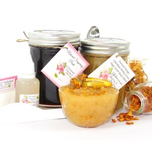Sugaring Hair Removal Set with Orange Calendula Sugar Scrub - thicker hair, Body Sugar, natural sugaring, natural sugar scrub, orange scrub