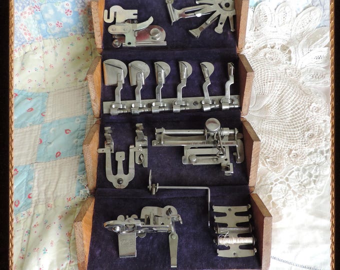 Antique Singer Sewing Machine Attachment Puzzle Storage Box - Etsy