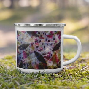 Enamel Mug- Blue Leaves Modern Print