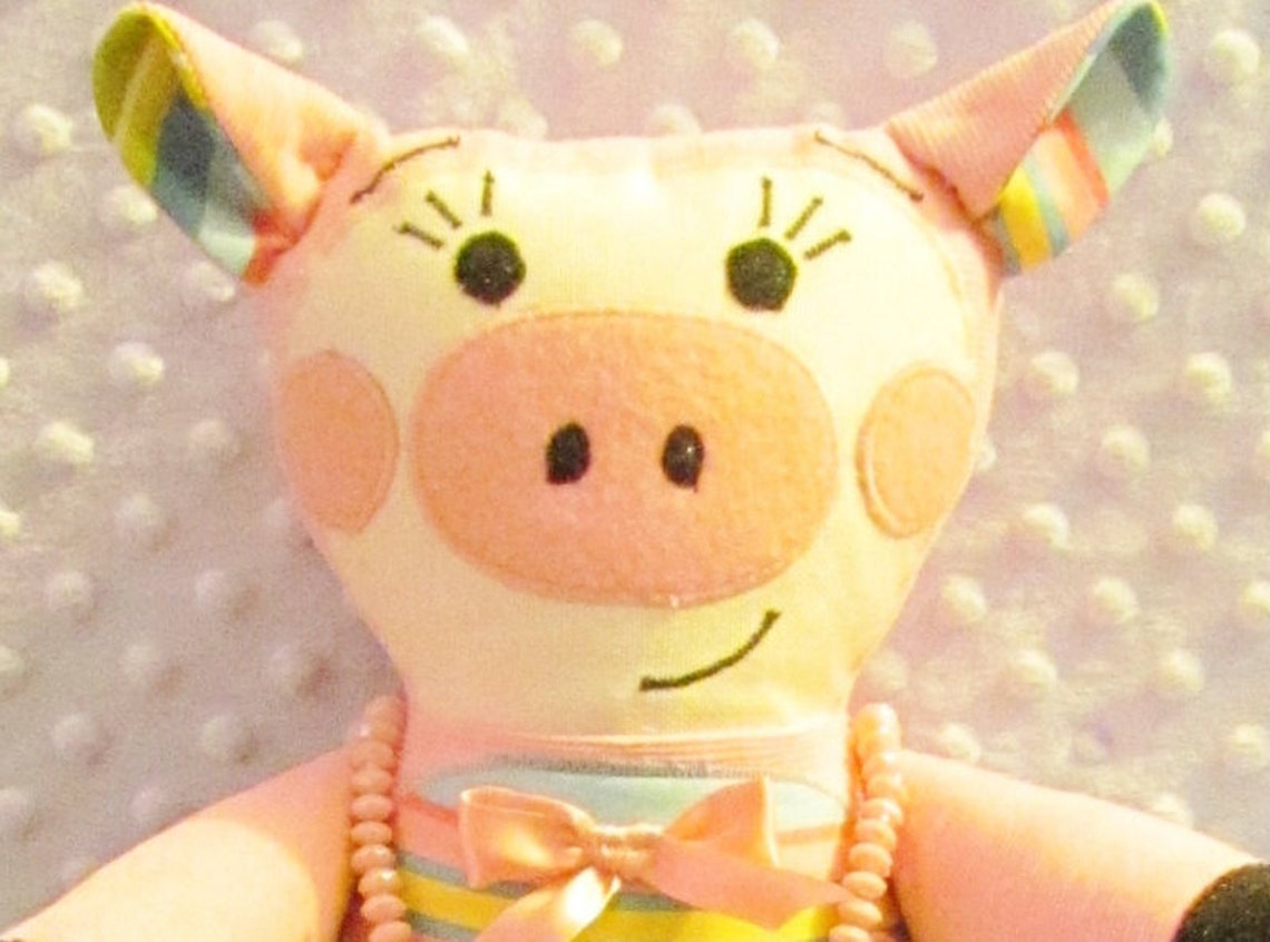 PENELOPE PIG DOLL Made to Order 16 Inches Pig Doll Pink - Etsy