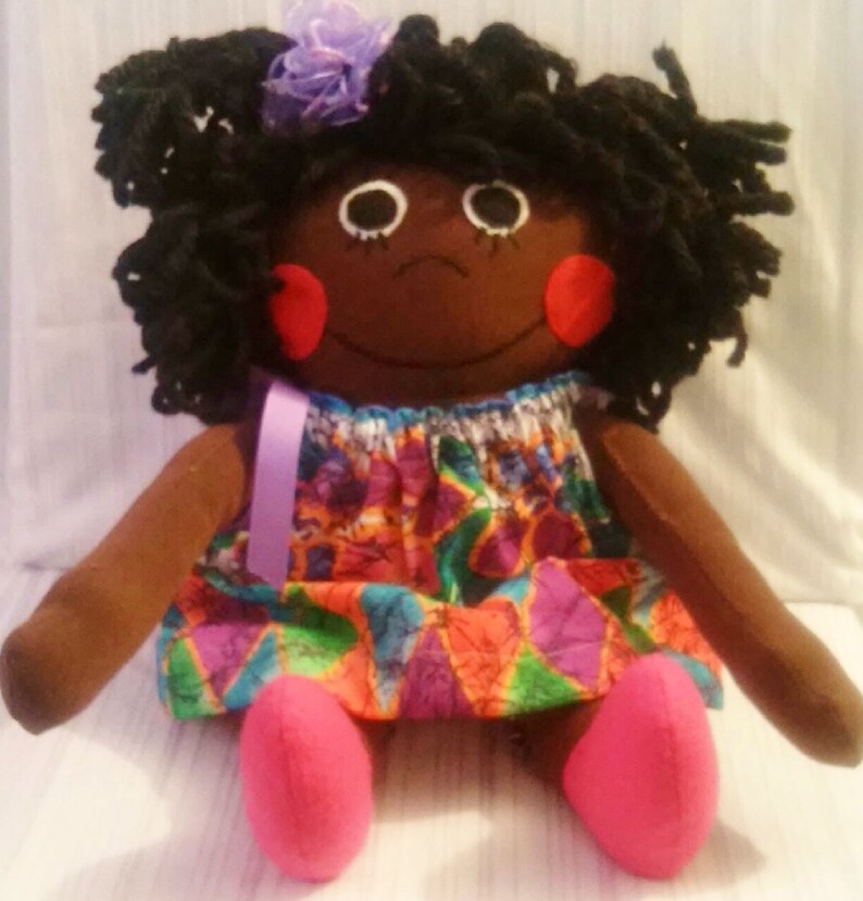 JAYLA Made to Order Black Doll Rag Doll Curly Hair Dark Etsy