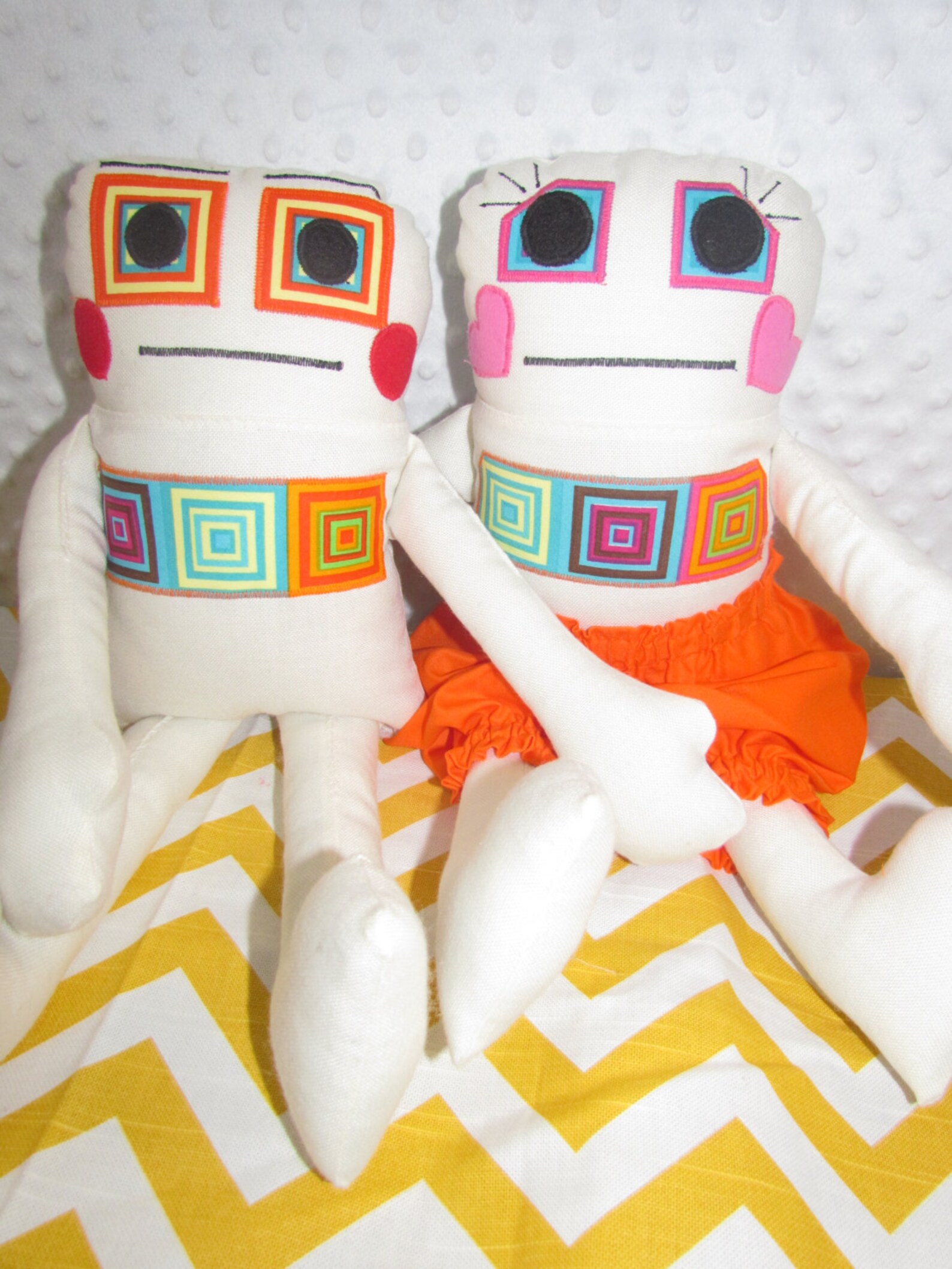 ROBOT DOLLS made to order 14 inch doll pair girl robot boy Etsy