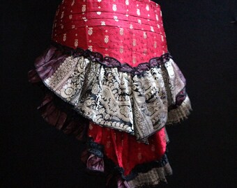 Fairy Steam Punk Burlesque Cosplay Circus Ats Barocco SERENITY S-XL Burning Man Tribal Belly Dance Short Bustle Hip Scarf
