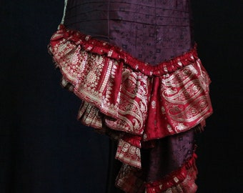 Fairy Steam Punk Burlesque Cosplay Circus Ats Barocco SERENITY S-XL Burning Man Tribal Belly Dance Short Bustle Hip Scarf