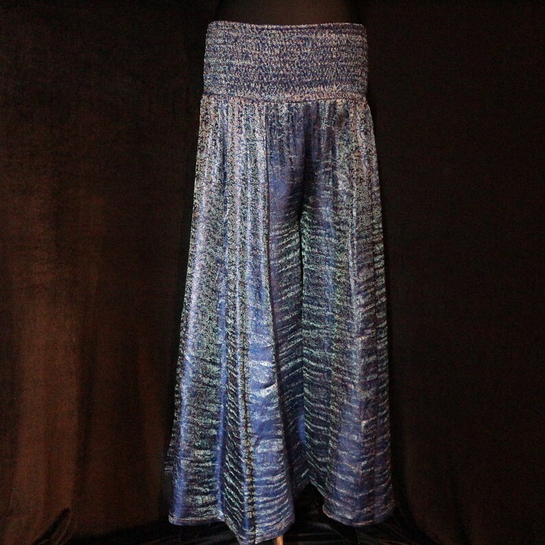 Burning Man Dance S ATS 35 Leg 24-36 Pantaloons Baggy pants Belly Dance Harem Pants Flow Pants Tribal OCEAN SHIMMER